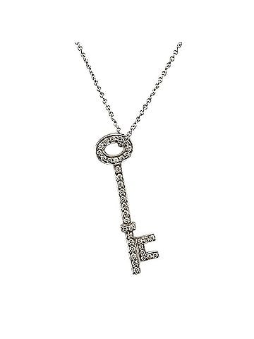 Tiffany & Co. Tiffany & Co. Oval Key Necklace, Pt950 Platinum Diamond Necklace for Women, (view 1)