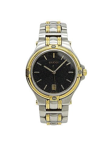 Gucci GUCCI Men's Quartz Watch 9040M, Black Dial, Date Display, Stainless Steel (view 1)