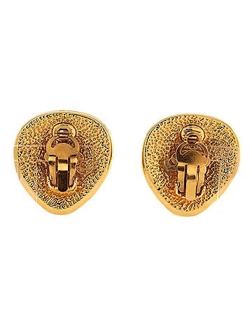 Chanel Vintage CC Round Clip-On Earrings Metal (view 2)