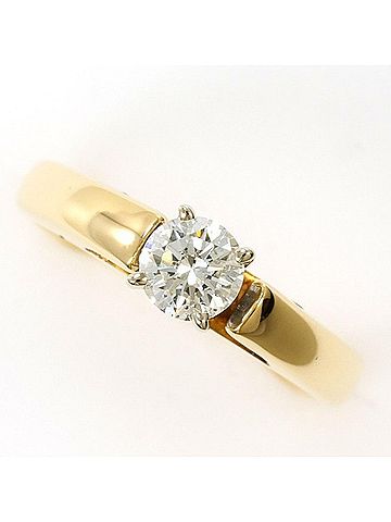 Unbranded 14K Yellow Gold Ring with 0.31 Carat Diamond (SI2 Clarity), Certificate of Authenticity, Total Weight Approx. 2.8g, Pre-owned/Like New Condition. (view 1)