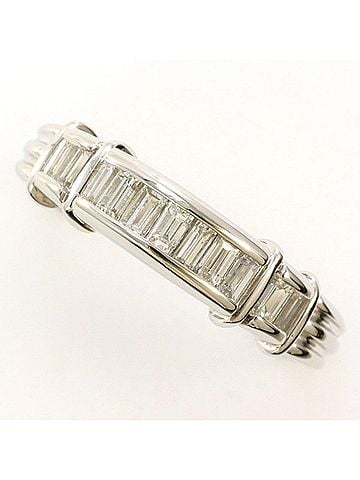 Unbranded PT900 Platinum Ring, 1 Diamond (0.56 carat), with Certificate of Authenticity, Total Weight Approx. 6.0g, Pre-owned/Like New Condition. (view 1)