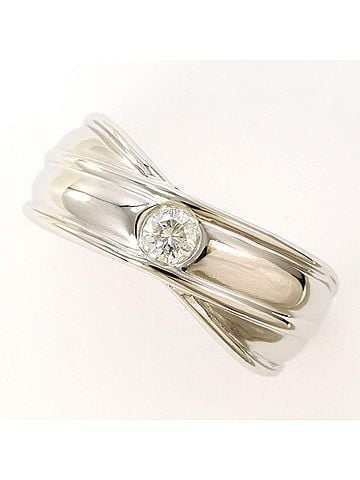 Unbranded PT850 Platinum Ring with 0.13 Carat Diamond, Certificate of Authenticity Included, Total Weight Approx. 6.5g, Used Jewelry, Like New Condition (view 1)