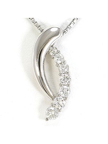 Unbranded PT900 Platinum PT850 Necklace with 0.50 Carat Diamond, Certificate of Authenticity Included, Total Weight Approx. 6.7g, 40cm, Used Jewelry, Like New Condition (view 1)