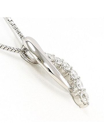 Unbranded PT900 Platinum PT850 Necklace with 0.50 Carat Diamond, Certificate of Authenticity Included, Total Weight Approx. 6.7g, 40cm, Used Jewelry, Like New Condition (view 2)