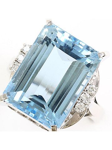 Unbranded PT900 Platinum Ring, Blue Topaz 11.50, Diamond 0.11, with Certificate of Authenticity, Total Weight Approx. 9.3g, Pre-owned/Like New. (view 2)