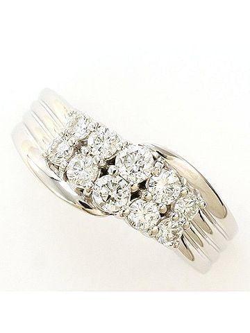 Unbranded PT900 Platinum Ring with 0.53 Carat Diamond, Certificate of Authenticity Included, Total Weight Approx. 6.4g, Used Jewelry, Like New Condition (view 1)