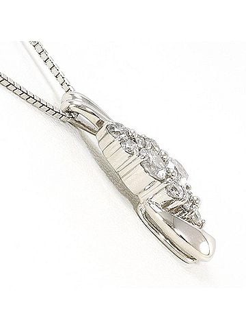 Unbranded PT900 Platinum PT850 Necklace with 0.50 Carat Diamond, Certificate of Authenticity Included, Total Weight Approx. 5.3g, 40cm, Used Jewelry, Like New Condition (view 2)