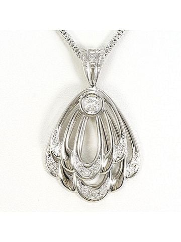 Unbranded PT900 Platinum PT850 Necklace with 0.14 and 0.30 Carat Diamonds, Certificate of Authenticity Included, Total Weight Approx. 16.7g, 40cm, Jewelry, Used/Like New Condition (view 1)