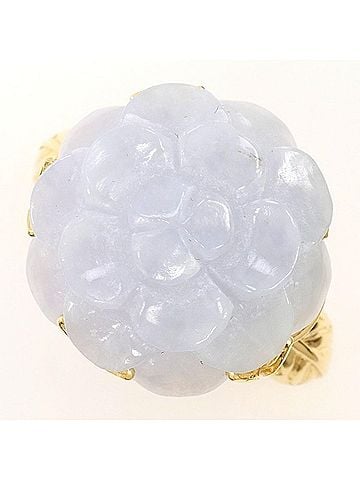 Unbranded 14K Yellow Gold Ring, Jadeite, Total Weight Approx. 5.8g, Jewelry, Used, Like New Condition (view 1)