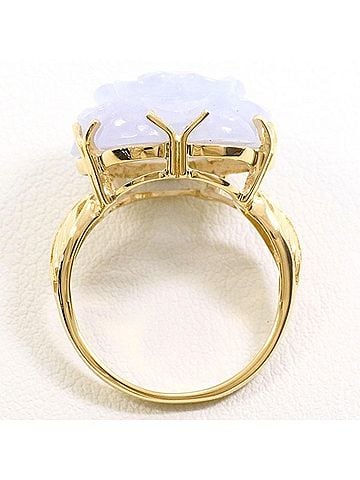 Unbranded 14K Yellow Gold Ring, Jadeite, Total Weight Approx. 5.8g, Jewelry, Used, Like New Condition (view 2)