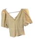 Free People Solid Ivory Short Sleeve Blouse Size M - photo 2