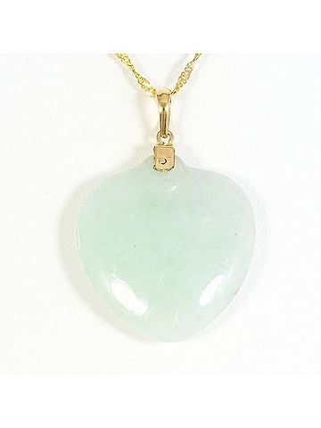 Unbranded K14 14K YG Yellow Gold Necklace with Jadeite (Jadeite) and Certificate of Authenticity. Total weight approximately 6.8g. Approximately 38cm. Jewelry. Used, like new condition. (view 1)