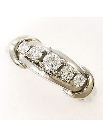 Unbranded PT900 Platinum Ring with 0.28 Carat Diamond, Certificate of Authenticity Included, Total Weight Approx. 5.6g, Used Jewelry, Like New Condition (view 1)