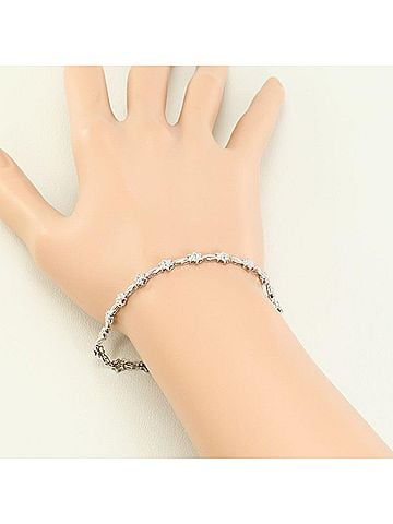 Unbranded K10WG Bracelet with Diamonds, Total Weight Approx. 3.8g, 17.5cm, Jewelry, Used, Like New Condition (view 1)