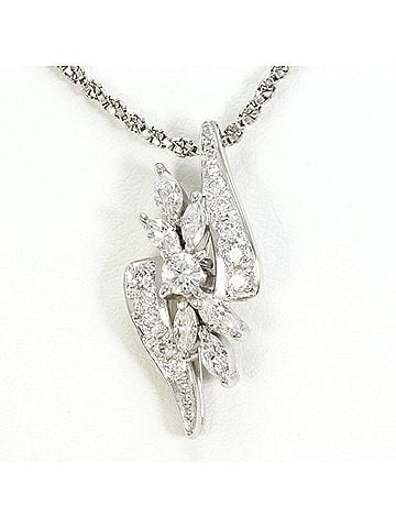 Unbranded PT900 Platinum PT850 Necklace with 0.55 Carat Diamond, Certificate of Authenticity Included, Total Weight Approx. 7.5g, 40cm, Used/Like New Condition. (view 1)