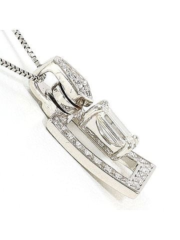 Unbranded PT900 Platinum PT850 Necklace with Diamonds 0.277 and 0.17 VS1 Clarity, Certificate of Authenticity, Total Weight Approx. 3.7g, 46cm, Used/Like New Condition. (view 2)