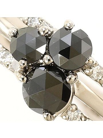 Unbranded K14 14K WG White Gold Ring, 1 Black Diamond 0.68g, 0.19g, Certificate of Authenticity, Total Weight Approx. 3.8g, Jewelry, Used, Like New (view 2)