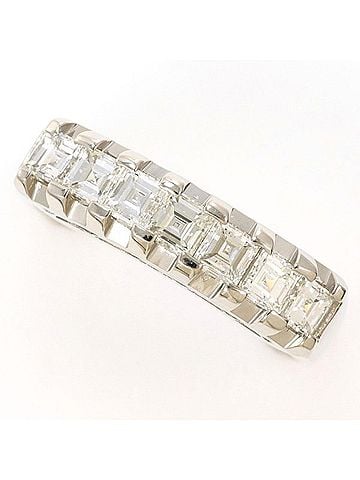 Unbranded PT900 Platinum Ring with 1 Diamond, Certificate of Authenticity Included, Total Weight Approx. 5.9g, Used Jewelry, Like New Condition (view 1)