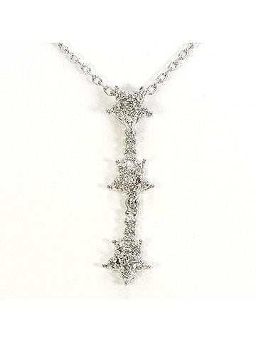 Unbranded 10K WG PT850 Necklace with Diamonds, Total Weight Approx. 3.1g, 41cm, Jewelry, Used, Like New (view 1)