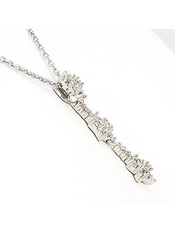 Unbranded 10K WG PT850 Necklace with Diamonds, Total Weight Approx. 3.1g, 41cm, Jewelry, Used, Like New (view 2)