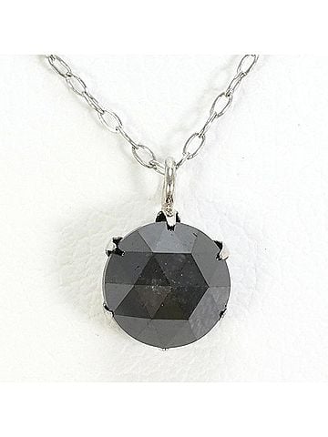Unbranded PT900 Platinum PT850 Necklace with Black Diamond (1.00 carat), Total Weight Approx. 1.1g, 40cm, Jewelry, Used, Like New Condition (view 1)