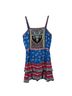 Alice + Olivia Floral Blue Red Cocktail Dress Size 10 - photo 1