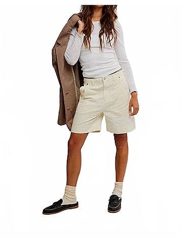 Free People Milo Carpenter Short in Ivory (view 2)