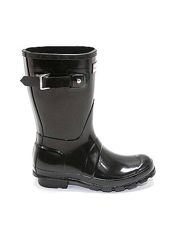 Hunter Women's Original Short Gloss Rain Boots in Black (view 1)
