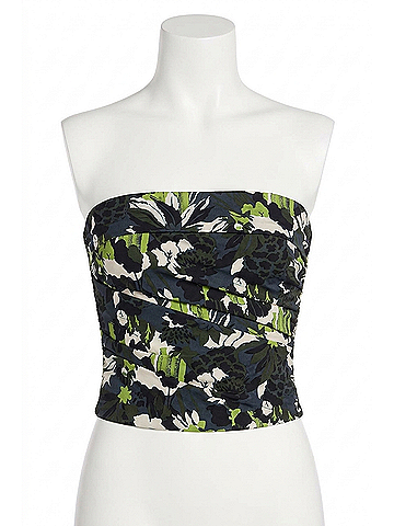 Rachel Comey Tristan Crop Top in Forest Print Cotton Blue (view 1)