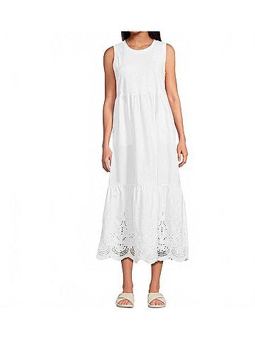 Elliott Lauren Eyelet Dress in White (view 2)