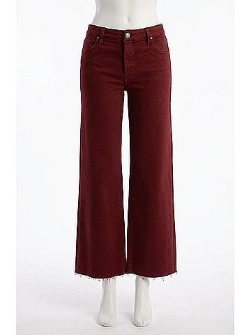 Kut from the Kloth Meg High Rise Fab Ab Wide Leg Jeans in Maroon (view 1)
