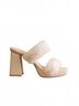 Oasis Society Solid Gray Women's Simone Fuzzy Banded Platform Party Heel in Light Grey Size 7 1/2 - photo 1