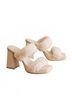 Oasis Society Solid Gray Women's Simone Fuzzy Banded Platform Party Heel in Light Grey Size 7 1/2 - photo 2