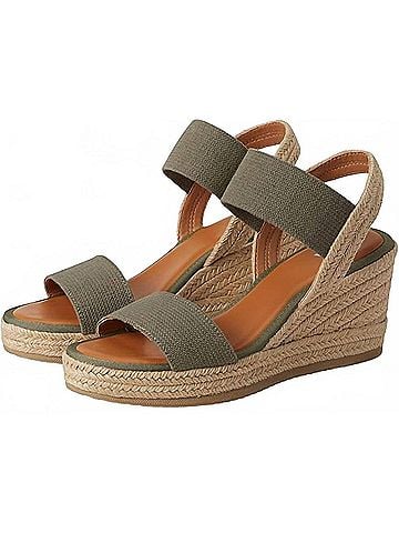 Mia Women's Brittni Wedge Sandal in Khaki (view 2)