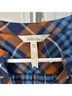 Matilda Jane 100% Rayon Plaid Blue Orange Brown Long Sleeve Button-Down Shirt Size M - photo 3