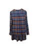 Matilda Jane 100% Rayon Plaid Blue Orange Brown Long Sleeve Button-Down Shirt Size M - photo 2