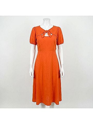 Umgee Petite Tie Dress in Orange (view 1)