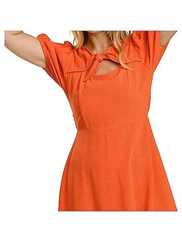 Umgee Petite Tie Dress in Orange (view 2)