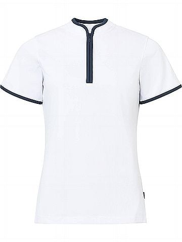 abacus Turnberry Half Zip Polo in White/Navy (view 1)