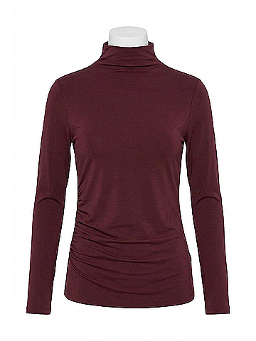 Lyssé Jovita Funnel Neck Blouse in Dark Plum (view 1)