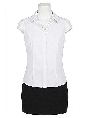 Commando Classic Sleeveless Button Down Bodysuit in White (view 1)