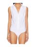 Commando Solid White Classic Sleeveless Button Down Bodysuit in White Size XL - photo 3