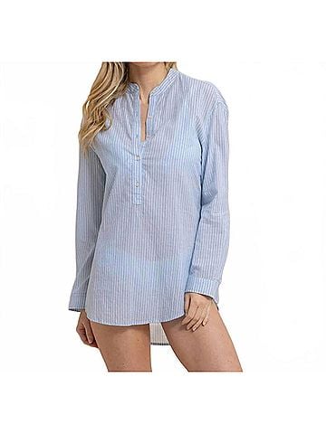 Southern Tide Wrenley Airy Cotton Tunic in Clearwater Blue (view 2)