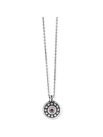 Brighton Women's Pebble Dot Medali Petite Reversible Birthstone Necklace in February-Amethyst (view 1)