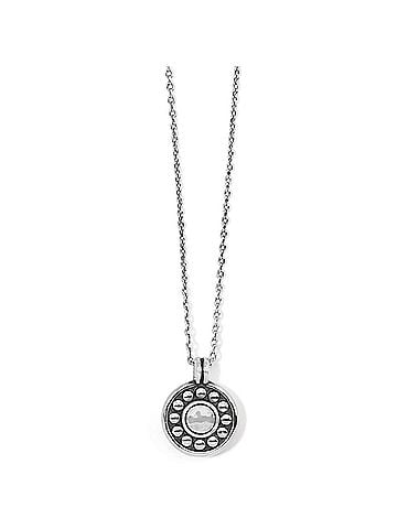 Brighton Women's Pebble Dot Medali Petite Reversible Birthstone Necklace in February-Amethyst (view 2)
