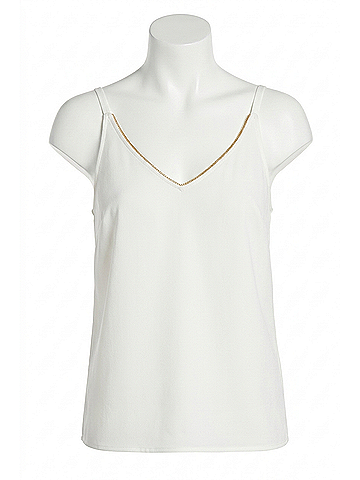 Vilagallo Zina Crep Blanco Top in Blanco (view 1)