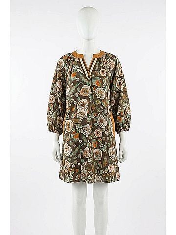 Umgee Vintage Camellia Dress in Olive Mix (view 1)