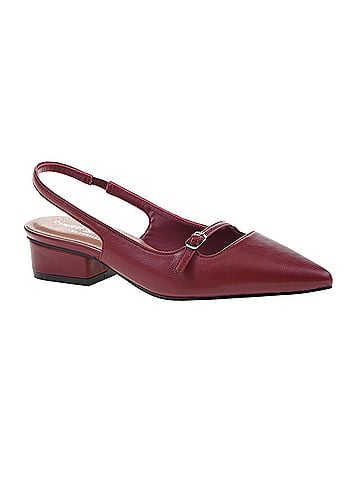 Chinese Laundry Women's Maude Smooth Slingback Pumps in Wine (view 1)