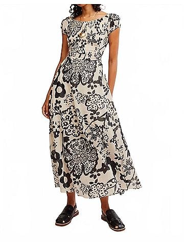 Free People Ultraviolet Dress in Bright White Combo (view 2)