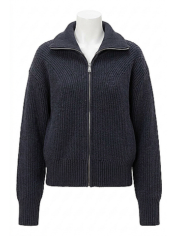 Mittoshop Two Way Zip Sweater in Black (view 1)